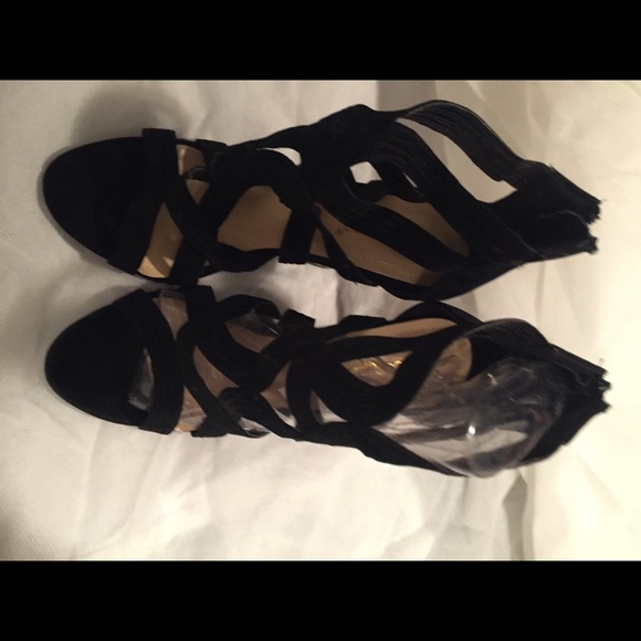 Black vegan suede wedges - Picture 2 of 4